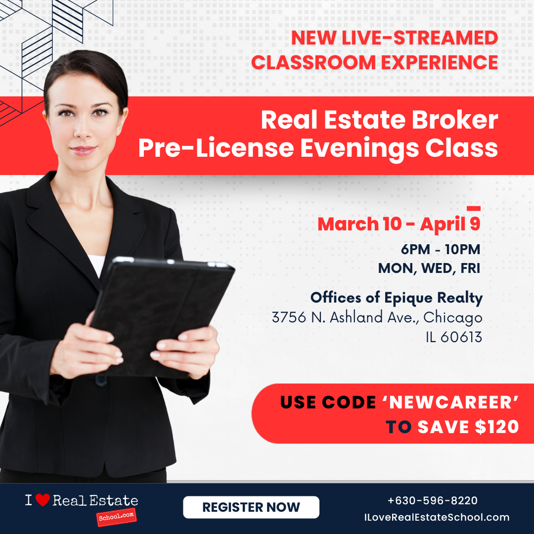 75-Hr Broker Pre-License Evening - March 10 - April 9 - Epique Realty