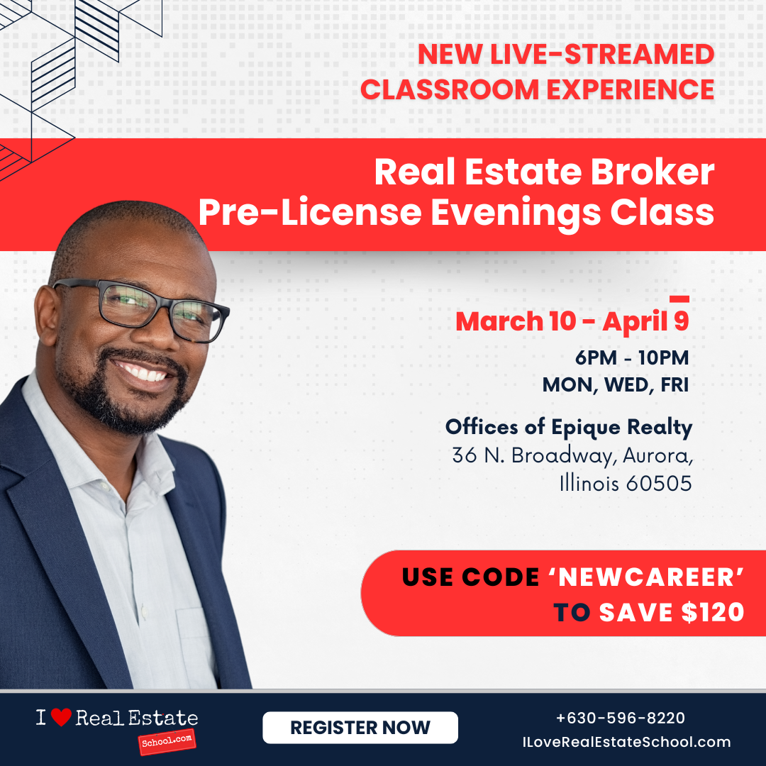 75-Hr Broker Pre-License Evening - March 10 - April 9 - Epique Realty Aurora