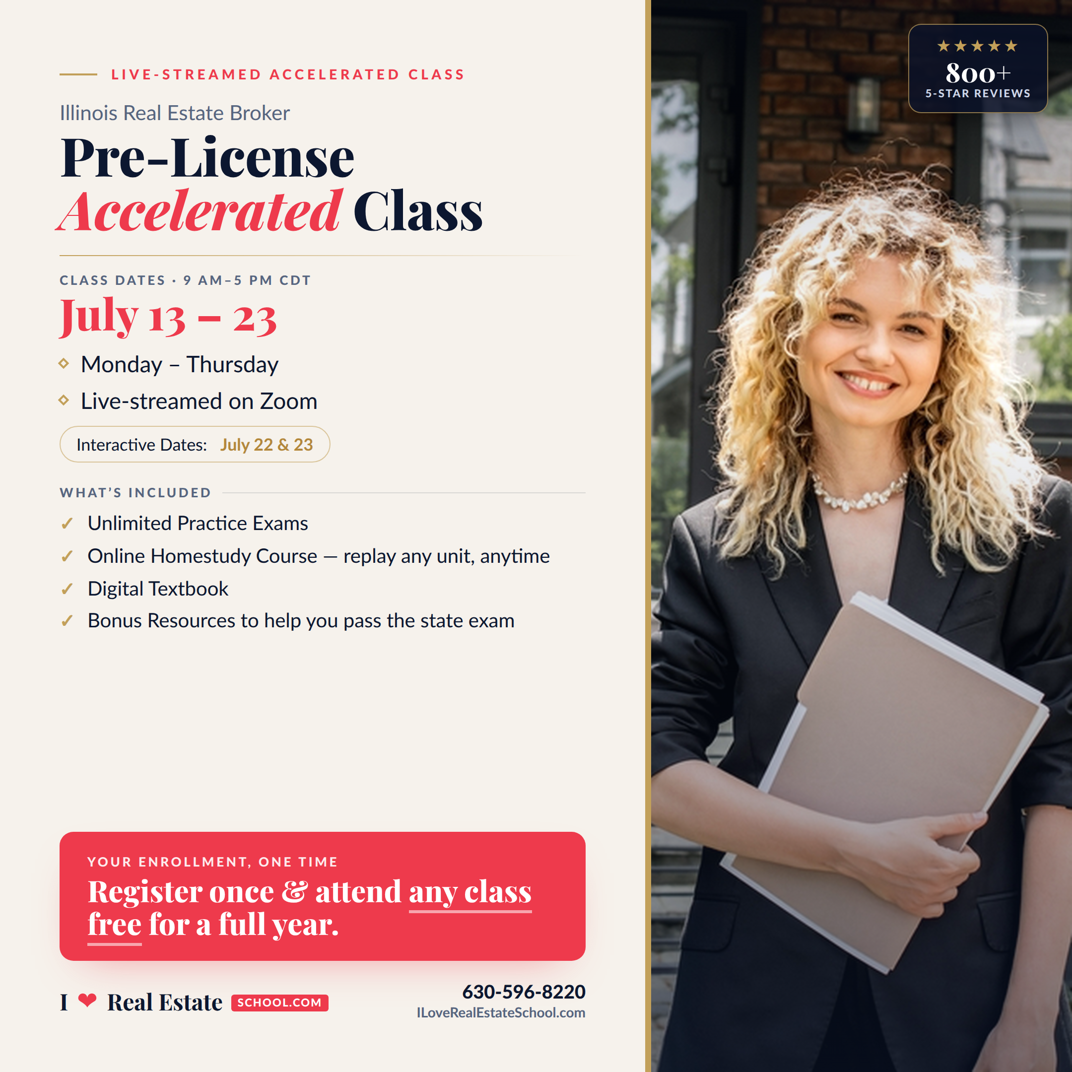 75-Hr Broker Pre-License Accelerated: July 13 - 23
