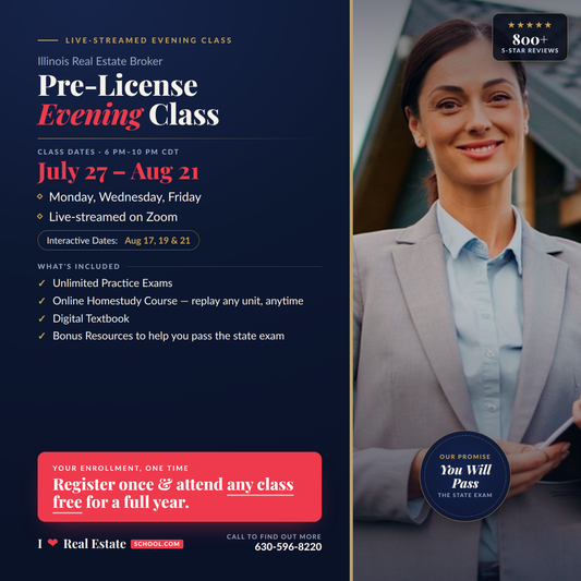 75-Hr Broker Pre-License Evening - July 27 - Aug 21