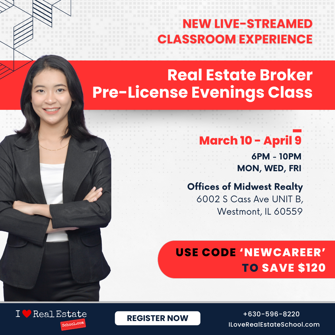 75-Hr Broker Pre-License Evening - March 10 - April 9 - Midwest Realty