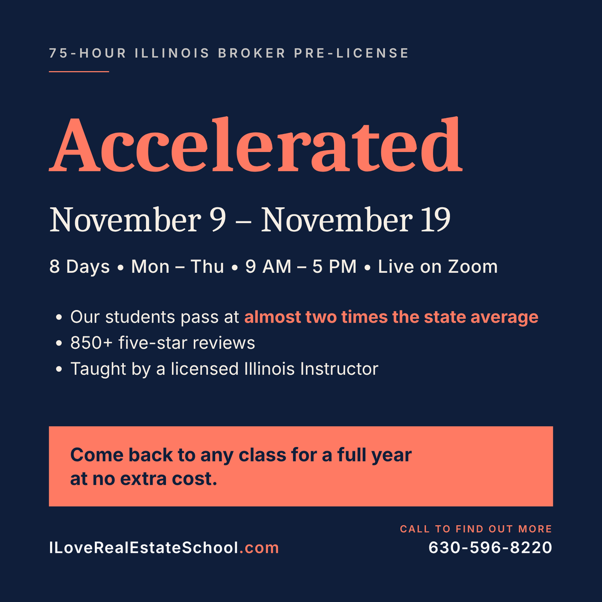 75-Hr Broker Pre-License Accelerated: Nov 9 - Nov 19