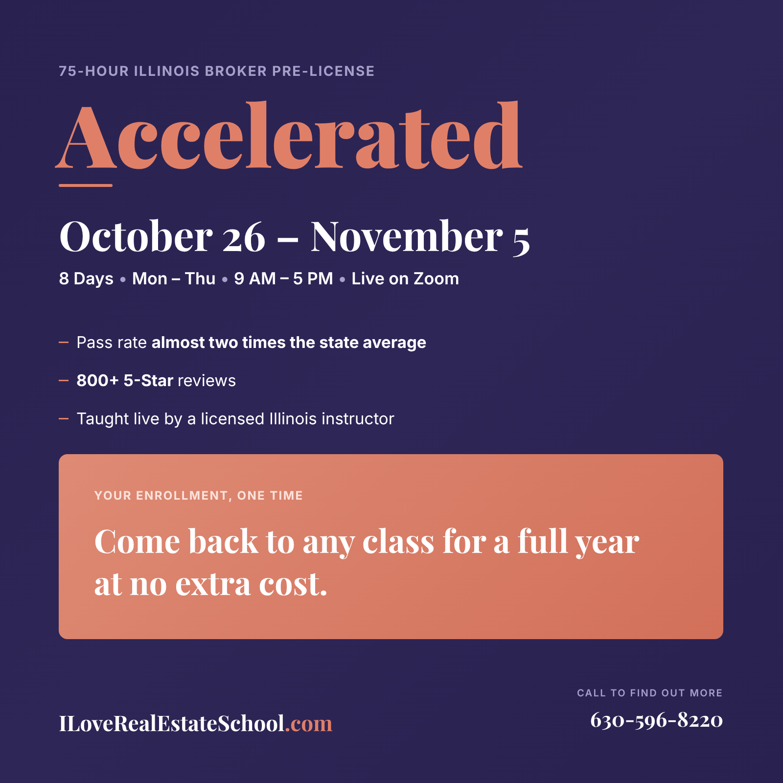 75-Hr Broker Pre-License Accelerated: Oct 26 - Nov 5