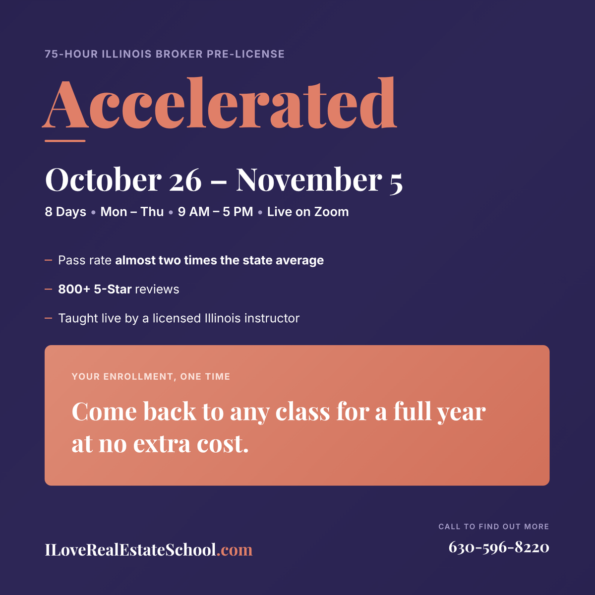 75-Hr Broker Pre-License Accelerated: Oct 26 - Nov 5